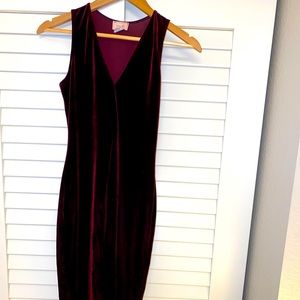 Love Ady Burgundy Velvet Dress in Small